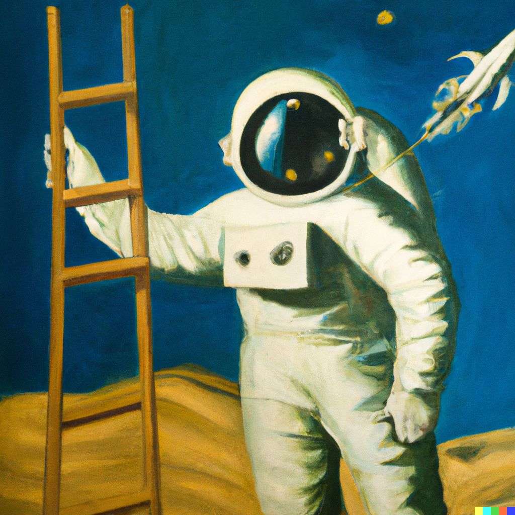 an astronaut, painting by Salvador Dali